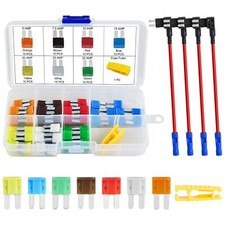 Upgraded Micro2 Fuse Tap Kit 70 Pcs with Holder Adapters Blade Fuses with Puller