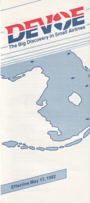 Devoe Airlines timetable 1982/05/17