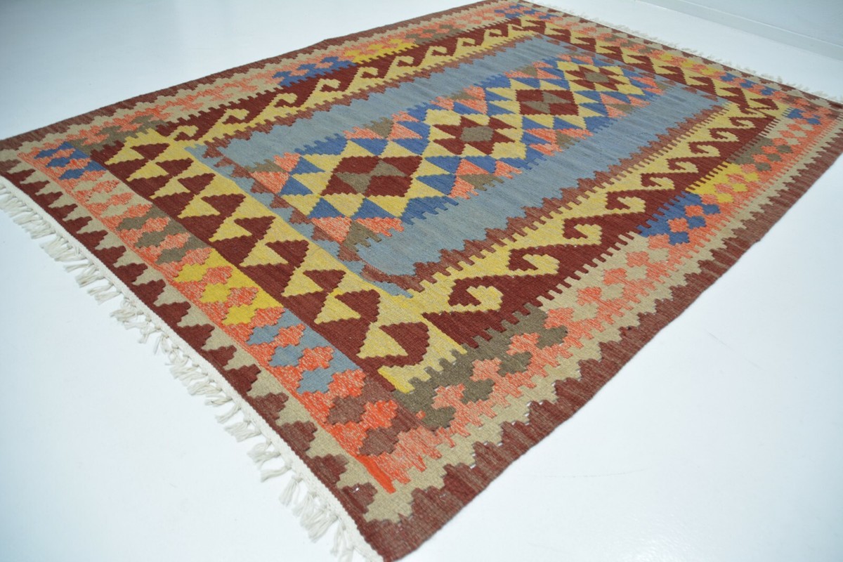 IC350 Tissés à la Main Tapis en Laine Ghashgai Kelim Nature
