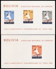TENNIS PLAYER-BOLIVIA-1968-STAMPS-S.SHEETS-MNH-