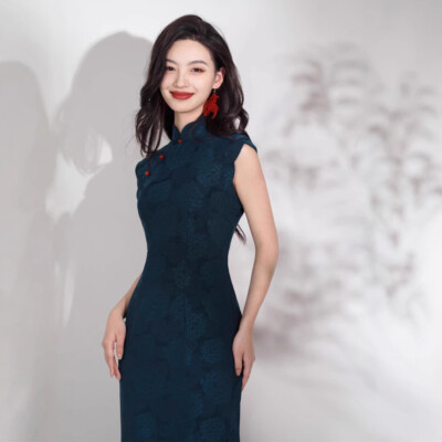 mul mul cotton dresses White Forest Floral Hand Painted Plus Size Dress Gorgeous V Neck Beach Size:4XL: bust 49-51”; waist 43-45”; hips 52-54” Colour_Navy / Blue Featuring off white mul