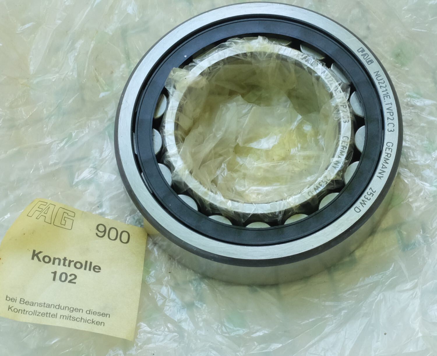 Roulement FAG NU2211E.TVP2.C3 à rouleaux cylindriques de 55x100x25 mm