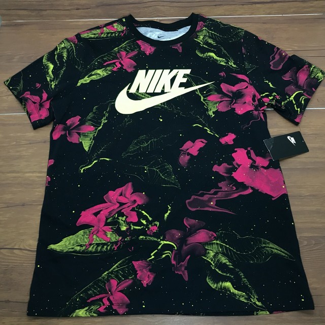 Nike NSW Pink Limeade Futura Floral Shirt Ck0160-010 Men Large Za00141 for sale online | eBay
