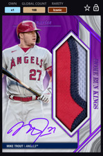 Topps Bunt Digital MIKE TROUT🌟Luminaries 22 Purple Home Run Kings Sig🌟108cc