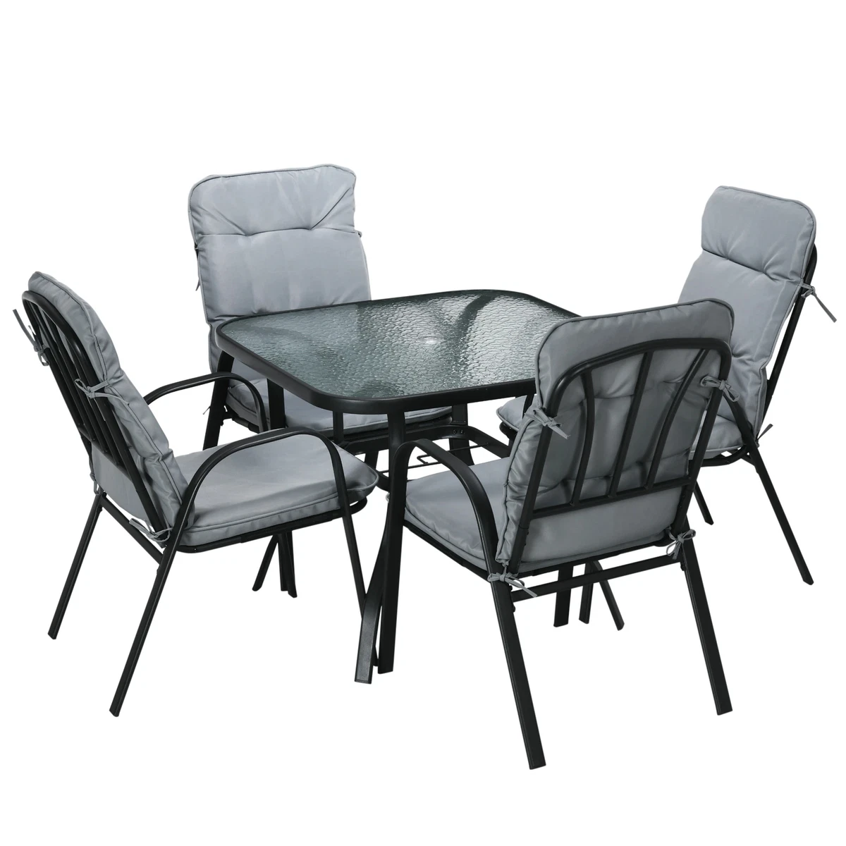 itzcominghome 5 set Glass Table Chairs Outdoor Garden Patio