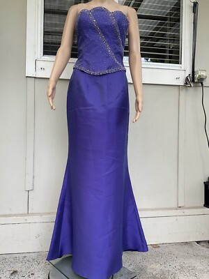 Purple Jolie Prom Beaded Maxi Formal Fishtail 2 Pc Gown 10