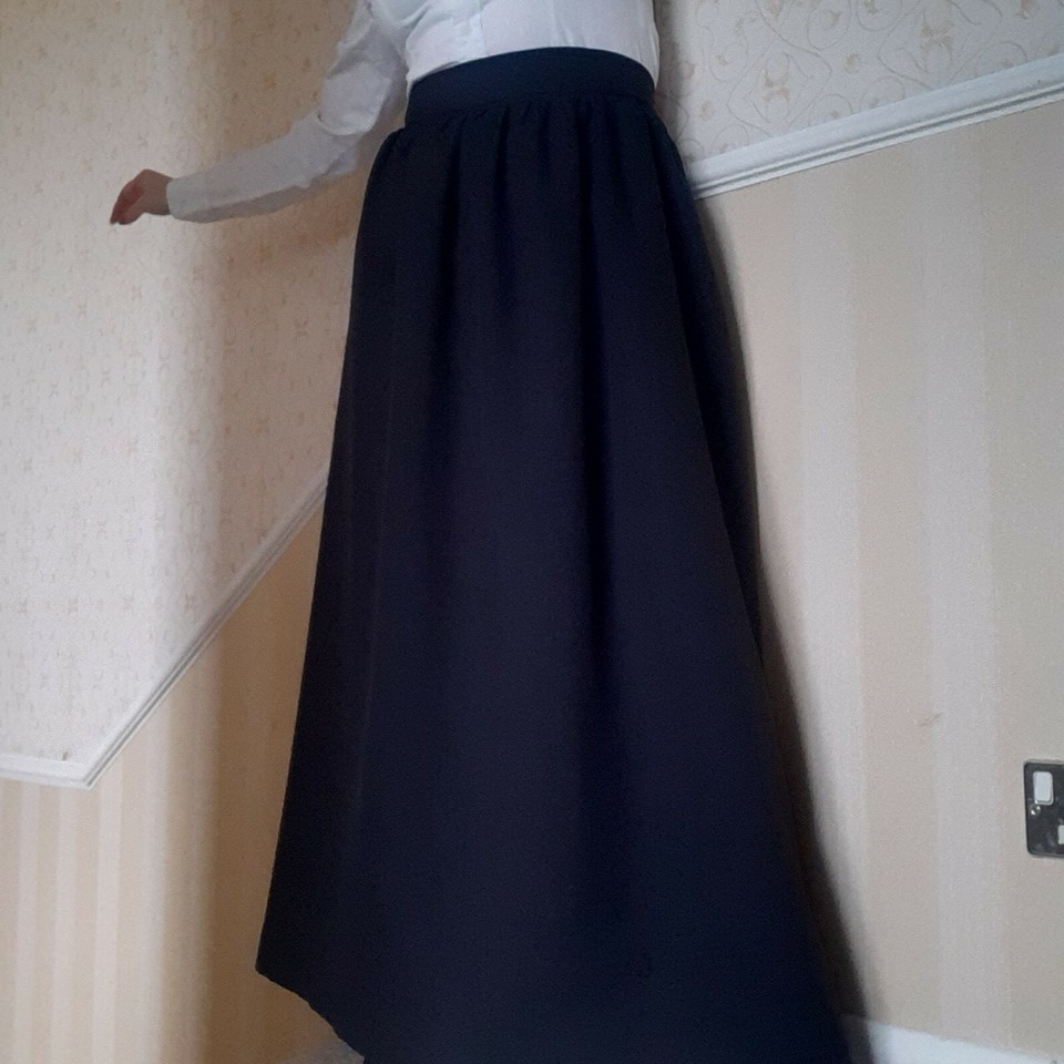 Long Black Skirt Victorian Tudor Edwardian Fancy Dress Costume M 1014