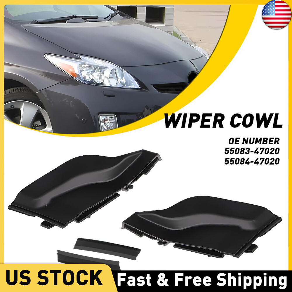 Front Windshield Wiper Side Cowl Extension Cover Trim 2010-2015