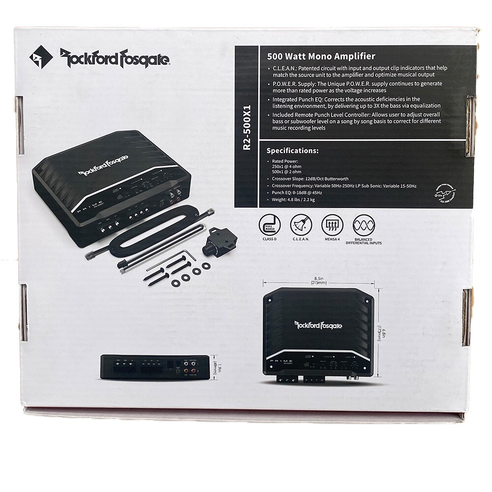Басовый усилитель Rockford Fosgate R2 мощностью 500 Вт RMS Класс D Охлаждающий вентилятор комплект усилителей 4G