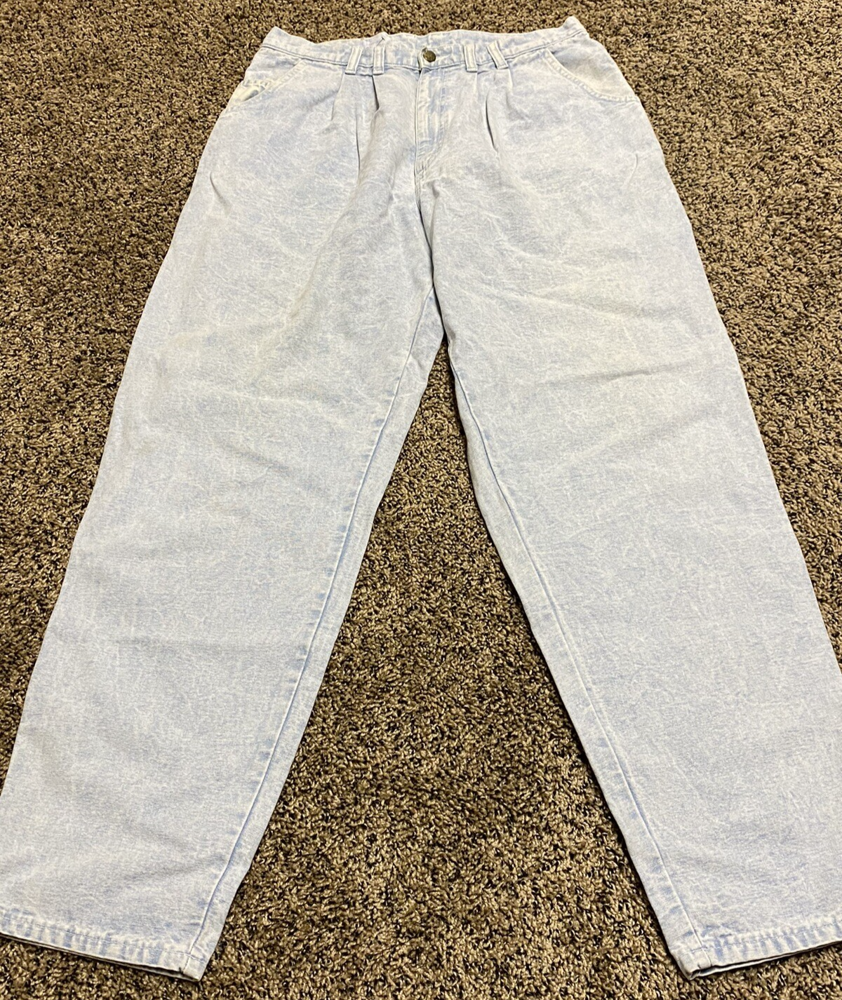 Vintage Lee Mom Jeans High Waist Paperbag Light Wash 32x32-image