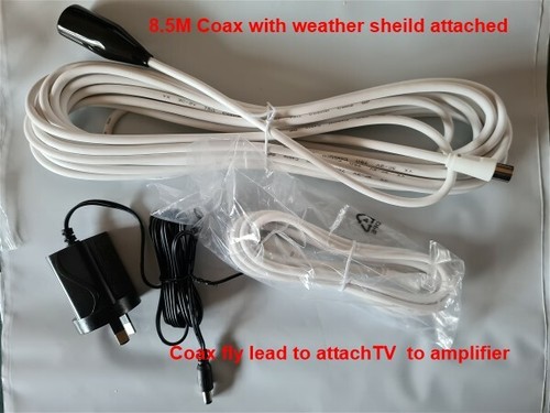 Telescopic 1.5m Outdoor TV Amplified Antenna UHF VHF FM Caravan RV Camping Beach - Picture 7 of 10