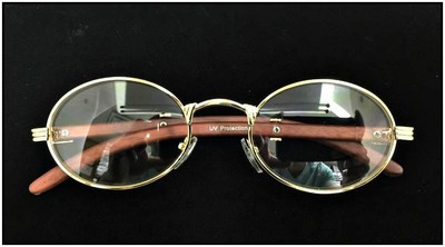 Uomo Classy Elegante Rétro Moderno Hip Hop Lenti Trasparenti Occhiali Oro - Foto 8