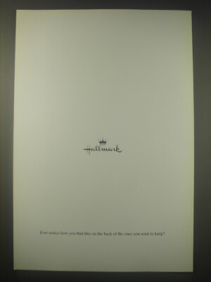 1997 Hallmark Cards Ad - Ever notice how you find this on the back