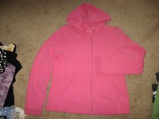 Womens Pink JONES NEW YORK Hooded Zipperfront Sweatshirt Medium