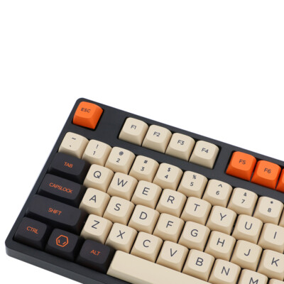 142 Keys XDA Profile Orange Black Dye-sub Carbon PBT Keycap Set