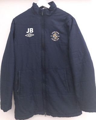 LUTON TOWN Football Jacket Umbro JB Padded Full Zip Blue Mens Small S