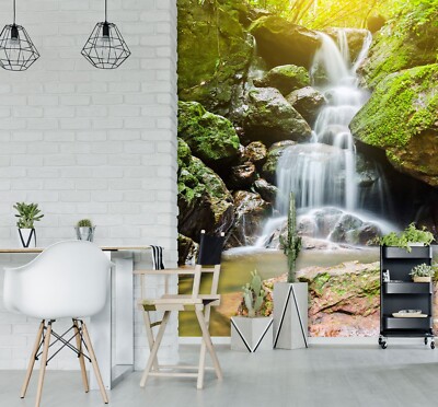 3D Big Stone River G15856 Wallpaper Wall Murals Removable Self-adhesive Honey