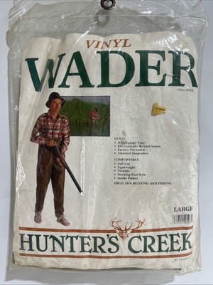 TEXSPORT STOCKING FOOT VINYL WADER HEAVY GAUGE ATTACHED SUSPENDERS NEW/SEALED