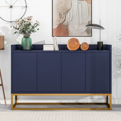 Modernes Sideboard im minimalistischen Stil 4-türiger griffloser Buffetschrank