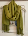 Citron Green Fringed Fall Winter Scarf EUC — photo 1