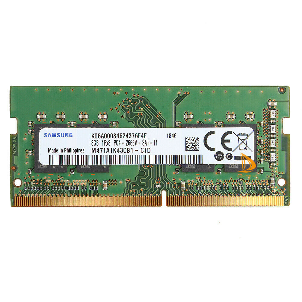 Samsung 8GB 1RX8 PC4-2666V DDR4-21300Mhz 260pin 1.2V Laptop RAM