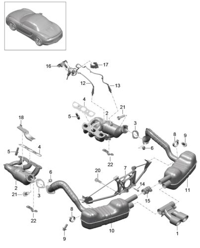 Porsche Boxster Cayman S 981 - TECHART - TUBOS DE ESCAPE CROMADOS PUNTAS DE ESCAPE - Imagen 7 de 7