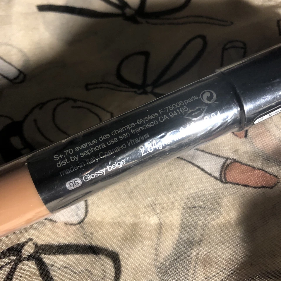 Lápiz labial brillante Sephora 06 beige brillante 0,10 OZ Tamaño completo, nuevo y precintado Foto 3 de 4