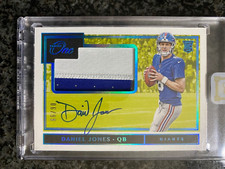 2019 Panini One Football Blue Rookie 2 CLR Patch Autograph #2 Daniel Jones #/99
