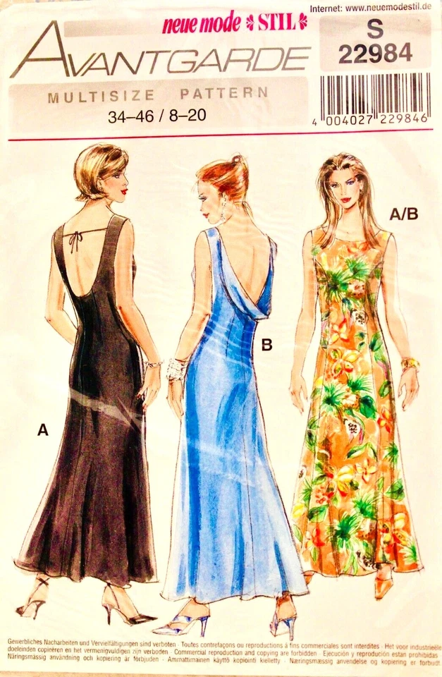 U PICK! NEUE MODE or BURDA DRESS GOWN FORMAL PROM BRIDAL Sew Pattern UC - Image 4 of 4