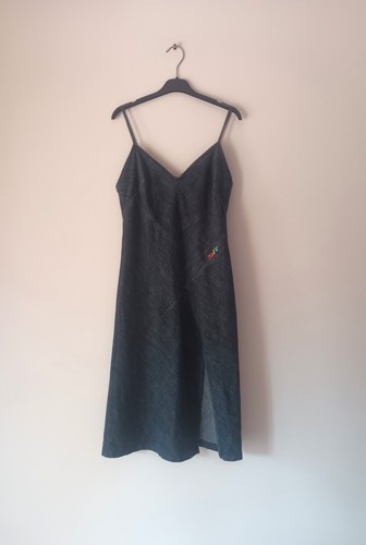 DIESEL Women Denim Dress Size XS/S Blue Cotton Sleeveless Slip Dress Large Split - Picture 6 of 12