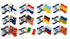 Mix Country Friendship Flags with Israel pretty Lapel badges PIN patriot gift