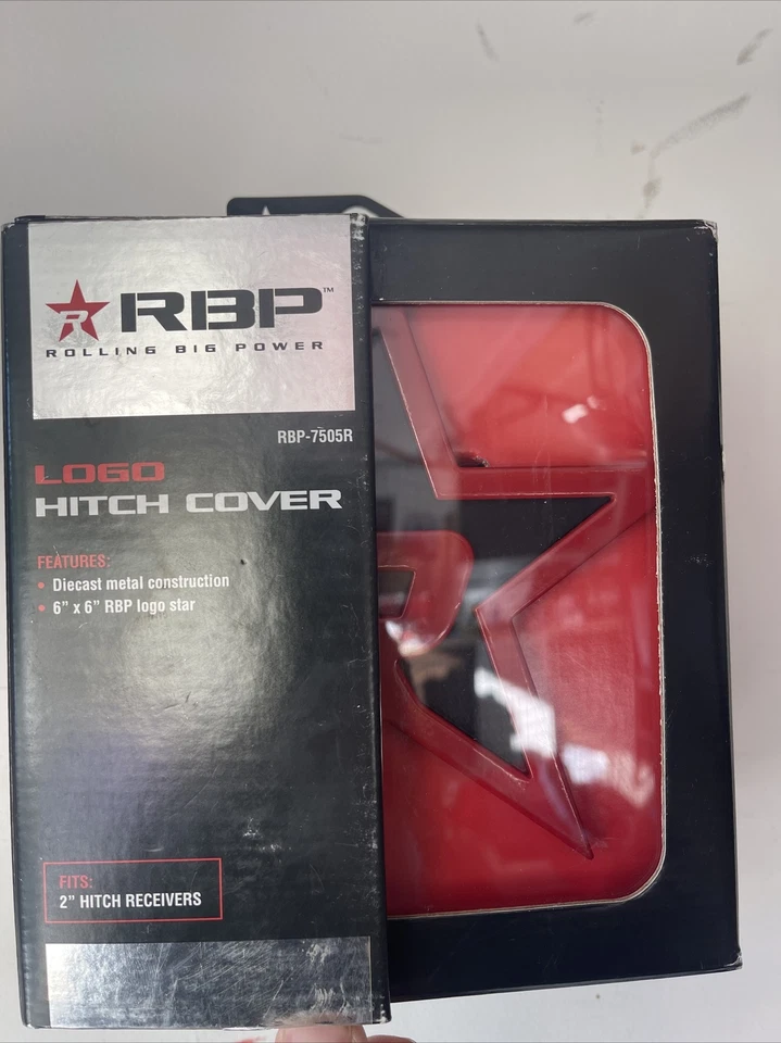 Cubierta de enganche de aluminio CNC con logotipo RBP Red Star para receptores de remolque de 2 pulgadas 6 x 6 pulgadas Foto 2 de 2