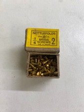 Box Brass Countersunk Screws 1/4" x 2 Nettlefolds GKN Slotted Head Full Box 144