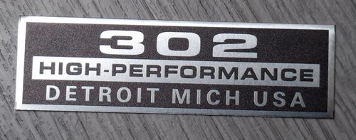302 Aluminium Valve Cover Decals suit Impala Belair Biscayne Nova Ford Windsor - Picture 2 of 5