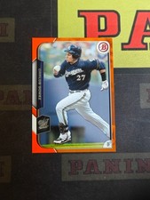 2015 Bowman Baseball Base Orange Carlos Gomez /25