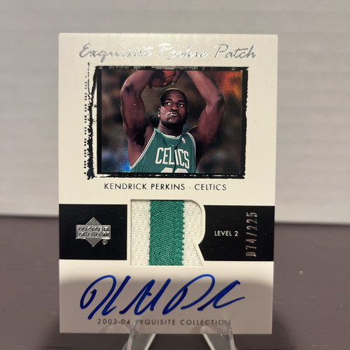 2003-04 Exquisite Collection Kendrick Perkins Rookie Patch Auto /225 Celtics - Picture 1 of 15