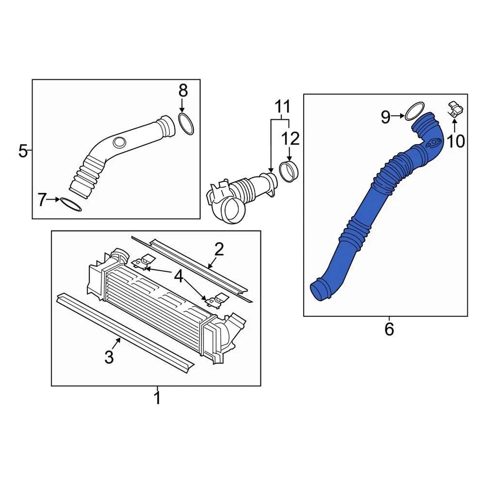 For BMW 320i xDrive 2013-2016 BMW 13717605044 Left Intercooler Pipe Foto 4 de 4