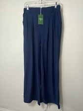 NWT Halara Flex High Waisted Wide Leg Navy Blue Micro Waffle Pants Size M