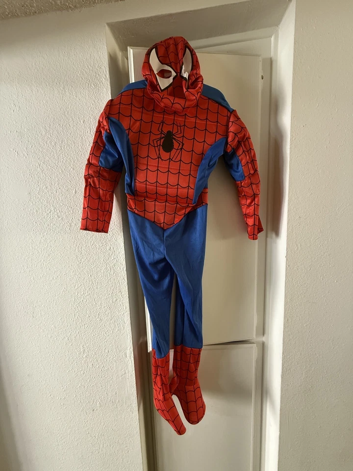 Spiderman Costume boys kids Light up Muscle size S 4-6 age Glowing chest - Image 4 of 4