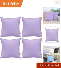 4-Pack 100 Cotton Comfortable Solid Decorative Throw Pillow Case, Square Cus...