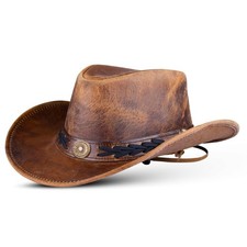 Leather Cowboy hat Shapeable into Outback hat, Australian Hats for Men  Wome...
