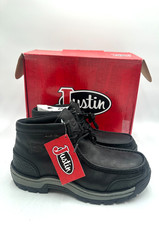Justin Crafton Coal Cowhide 4'' Alloy Toe NEW Men's Boot Black Multiple Sizes