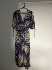 Zimmermann Floral Print Linen Midi Dress Size 0 US