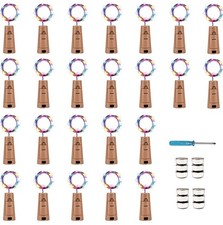 24 Pack Wine Bottle Lights Cork Shape 20 LED Battery Operated String Lights