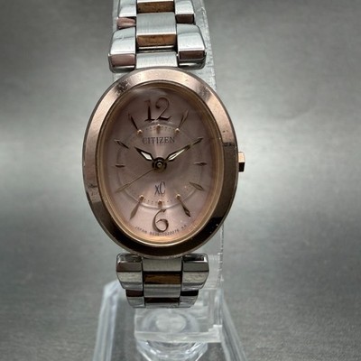 Citizen XC Eco-Drive Watch Women 21mm Pink Dial Two Tone Oval B036-T012728 Runs