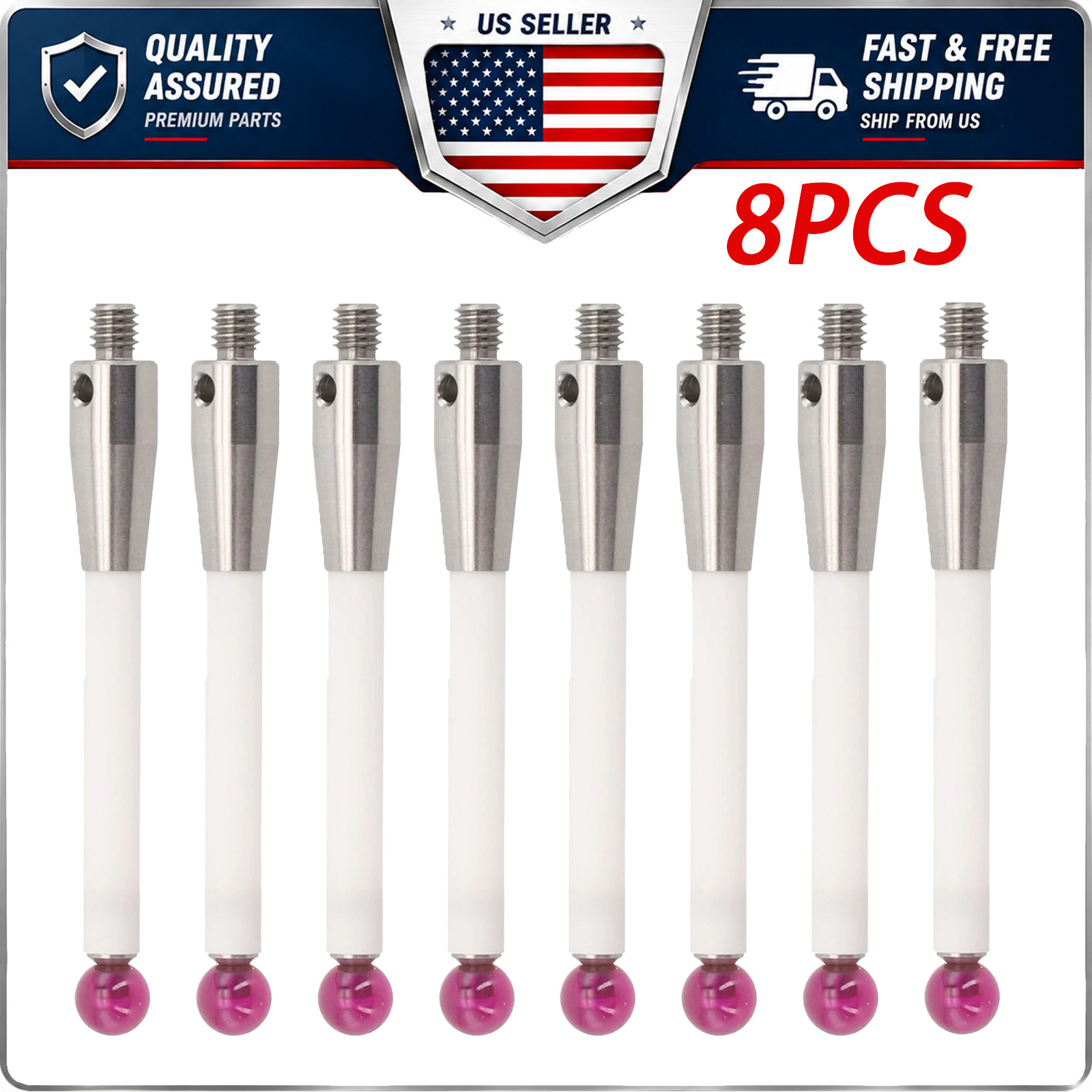 8x For Renishaw A-5000-3709 OMP40-2 CMM Probe Stylus 50mm-Ceramic Stem-6mm Ball