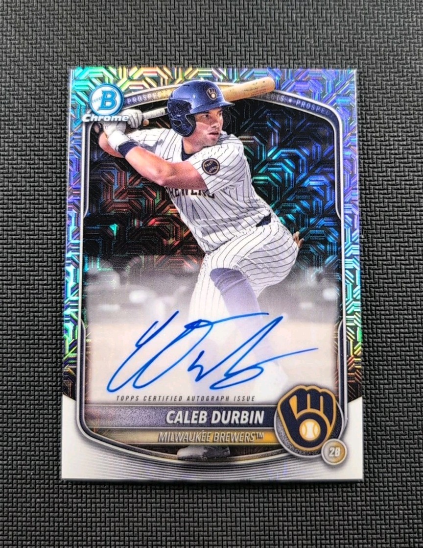 Caleb Durbin 2025 Bowman Chrome Prospect Autograph Mojo Refractor Auto #BMA-CDU