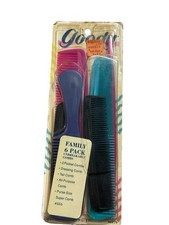 GOODY Vintage 1989 Family 6 Pack COMBS Unbreakable New 555 Assorted Colors
