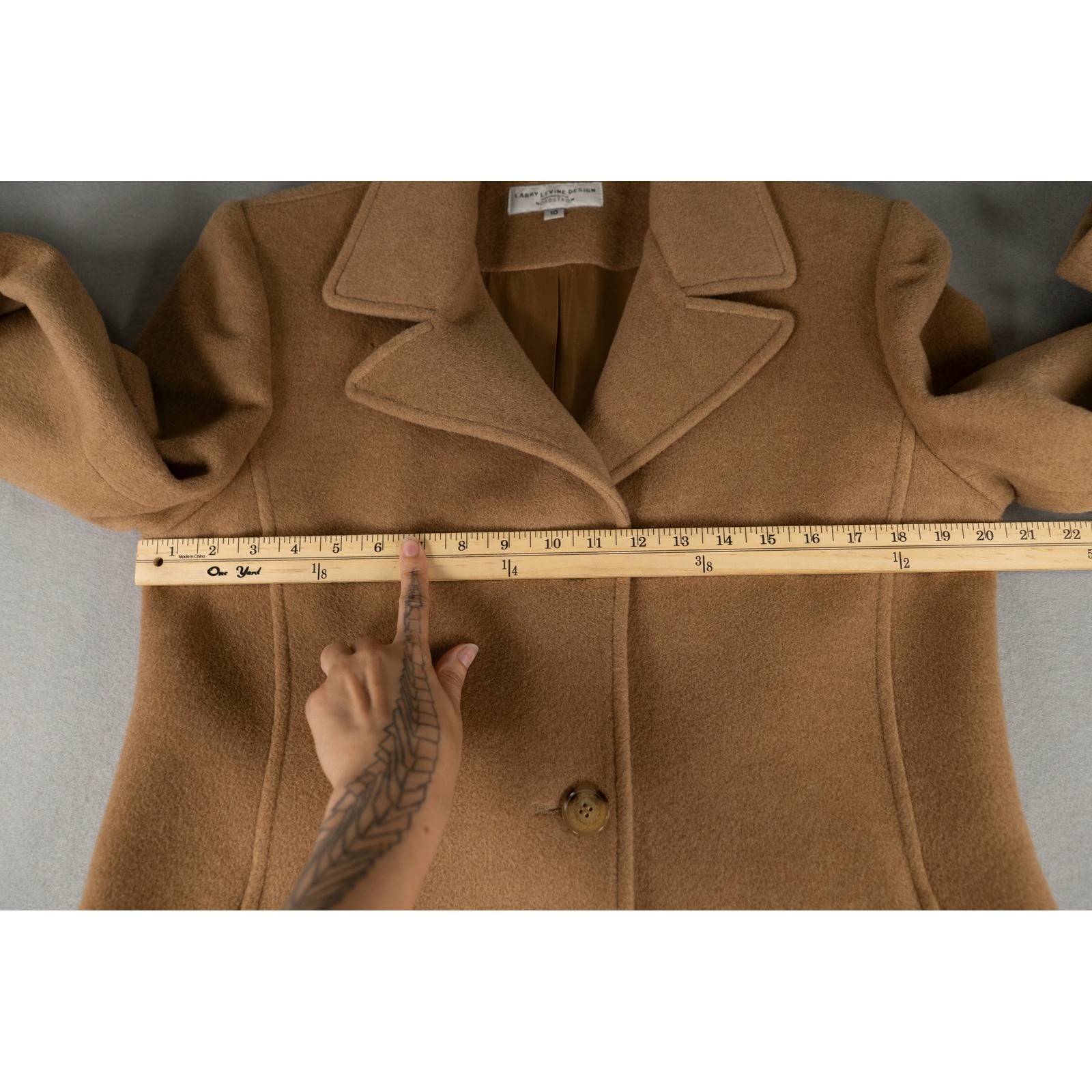 Larry Levine Womens 100 Camel Hair Longline Nordstrom Coat Tan 10 Classic Luxury image 10