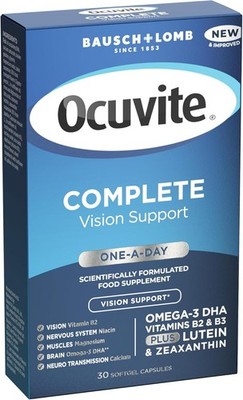 Bausch + Lomb Ocuvite Complete Augenergänzung mit Lutein & Omega-3 - 30 Softgel